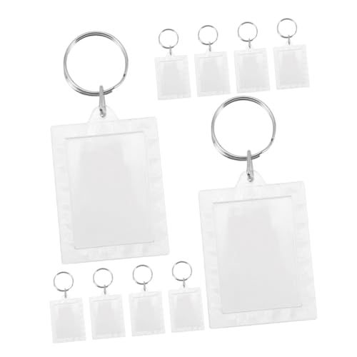 Housoutil 20 Stück Transparente Schlüsselanhängeranhänger Schlüsselanhänger Fotohalter Mini Foto Schlüsselanhänger Fotoketten Set Mini Bilderrahmen Schlüsselanhänger Bastelset von Housoutil