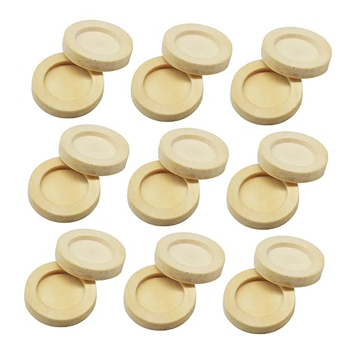Housoutil 20 Stück Vintage Holz Ohrstecker Basisset für Diy Schmuckherstellung Innendurchmesser für Handarbeiten Dekoration und Accessoires Natürliche Holzfarbe von Housoutil