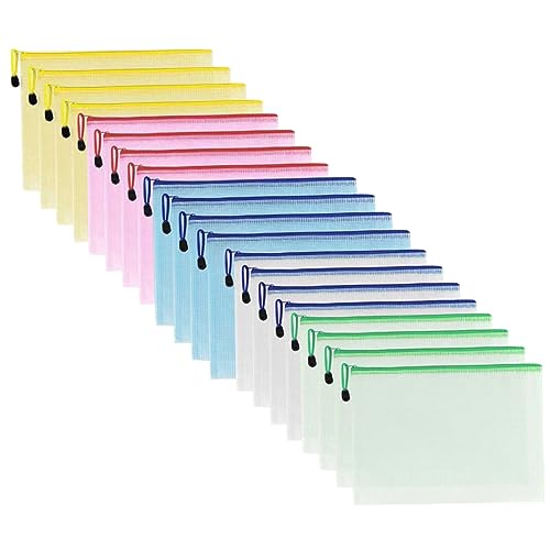 Housoutil 20 Stück Wasserdichte Reißverschlusstaschen aus Mesh für Dokumente Organizer für Schüler Transparente Aufbewahrung für Quittungen und Schreibwaren Housoutil 20 Stück Wasserdichte Reißverschlusstaschen aus Mesh für Dokumente Organizer für Schüler Transparente Aufbewahrung für Quittungen und Schreibwaren von Housoutil