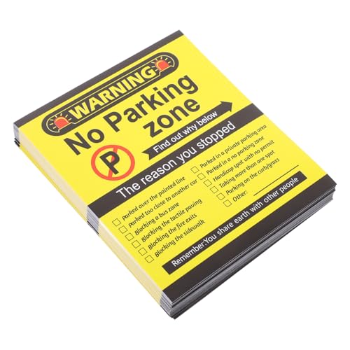 Housoutil 200 Blatt Aufkleber Für Parkverstöße Schild Mit Parkplatznummer Beachten Hinweis Auf Einen Parkverstoß Stichworte Wille Warnung Tun Erbitten Von Straßenaufkleber Yellow von Housoutil