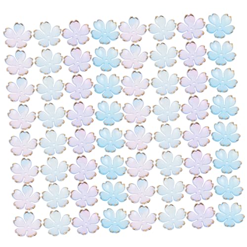 Housoutil 200 Stück Acryl Perlenkappen Blumen Spacer mit Goldrand Kirschblütenform Leicht und Langlebig für DIY Schmuckherstellung Halsketten Armbänder und Haarschmuck von Housoutil