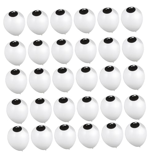 Housoutil 200 Stück Augapfel Halloween gefälscht Dekoration dekorativ Mini sortiert LED beängstigend Farben klein Partyballons Pumpe Willkommen Fest Augenballon Emulsion Weiß von Housoutil