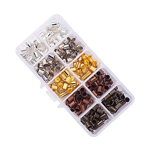 Housoutil 200 Stück Diy Schmuck Zubehör Kupfer Endkappen für Lederbänder Quastenhut Verschlüsse Gemischte Farben für Armbänder und Housoutil 200 Stück Diy Schmuck Zubehör Kupfer Endkappen für Lederbänder Quastenhut Verschlüsse Gemischte Farben für Armbänder und von Housoutil