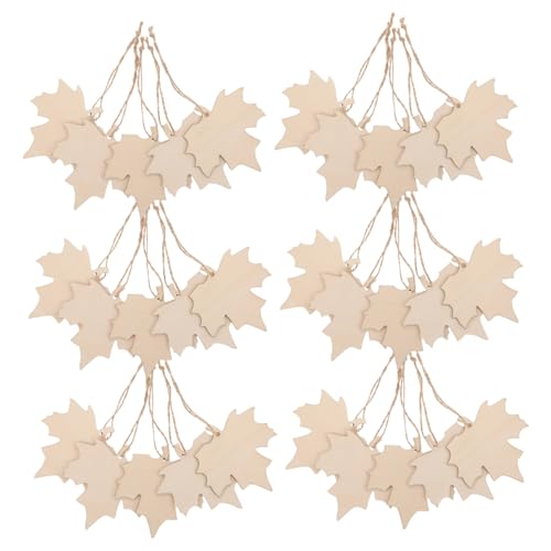 Housoutil 200 Stück Holz Ahornblatt Anhänger aus Stabilem Naturholz Unbehandelte DIY Holzblätter zum Bemalen und Dekorieren Leichte Herbstliche Holzornamente für Thanksgiving und Zeitlich von Housoutil