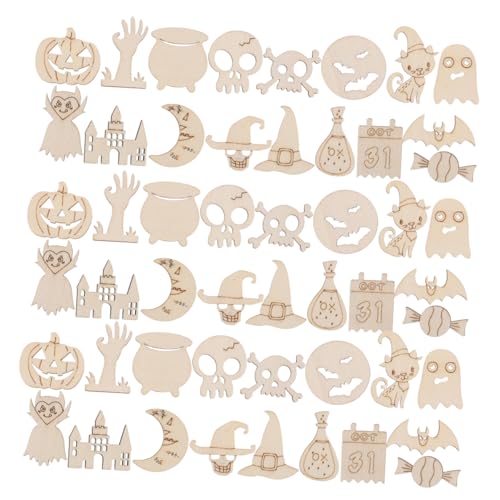 Housoutil 200 Stück Holz Kürbis Ausschnitte Heimdekoration Herbstdekorationen Für Zuhause Halloween Holzscheiben Holz Halloween Form Holzornament Bastelarbeiten von Housoutil
