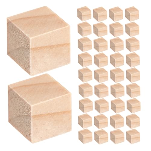 Housoutil 200 Stück Holzwürfel: Diy, Unfertige Quadratische Holzblöcke Zum Basteln – Massivholzwürfel Für Kinder Zum Bauen Geometrischer Lern- Und Heimdekorationen von Housoutil