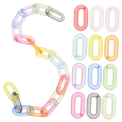 Housoutil 200 Stück Matte Regenbogen Geldbörsenkettenglieder Acryl Gliederringe Schnellverknüpfungs C Clips Haken Für Geldbörsen Taschenketten DIY Bastelbedarf von Housoutil