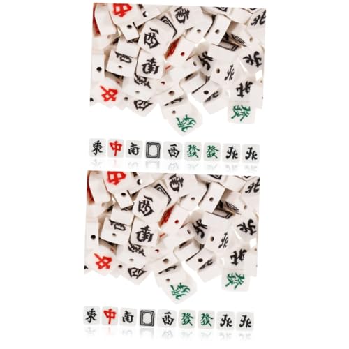 Housoutil 200 Stück Polymer Clay Mahjong Perlen mit Robuste DIY Schmuckperlen für Armbänder Ketten Basteln Langlebige Spacer Perlen für Kreative Handwerksprojekte von Housoutil