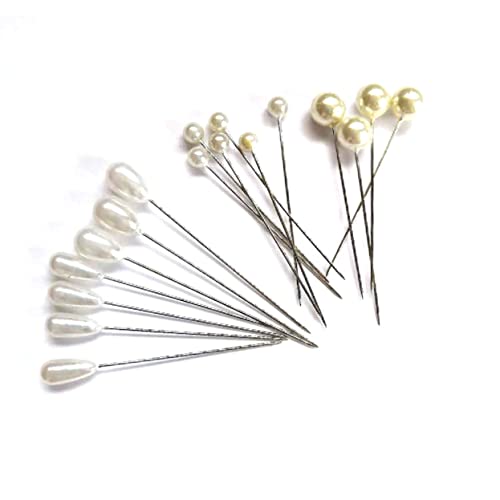 Housoutil 200 Stück Teiliges Diamant Stecknadeln für Brautstrauß Pins Weiß Perlglänzend für Boutonniere Dekorationen Glitzernde bei Hochzeiten von Housoutil