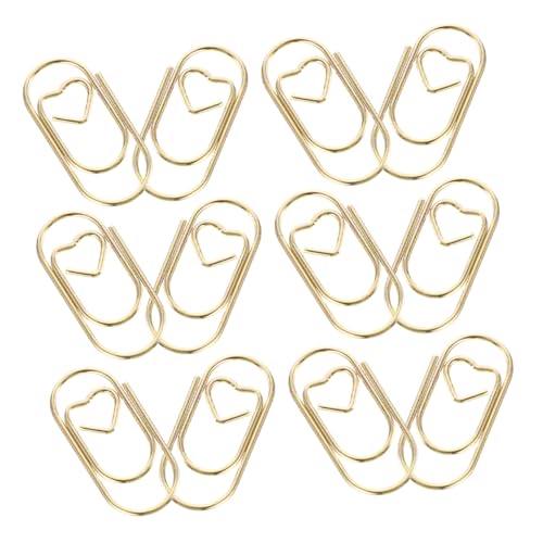 Housoutil 200 Stück herzförmige Büroklammern, Mini-Binder-Clips für Büro, Schreibtisch, Dekoration, niedliche Organizer, Lesezeichen für Dokumente, Akten, Schreibwaren von Housoutil