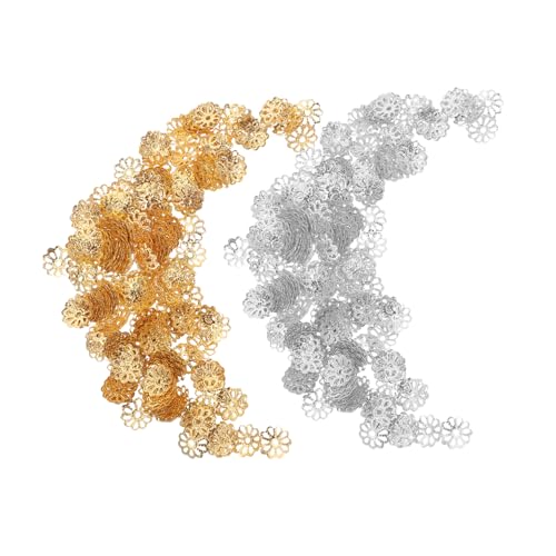 Housoutil 2000 Stück Schneeflocken Blumen Bead Caps Robustem Eisen Hohl Flach Leichte Metall Perlenkappen für Diy Schmuckherstellung Geeignet für Armbänder Halsketten und Ohrringe von Housoutil