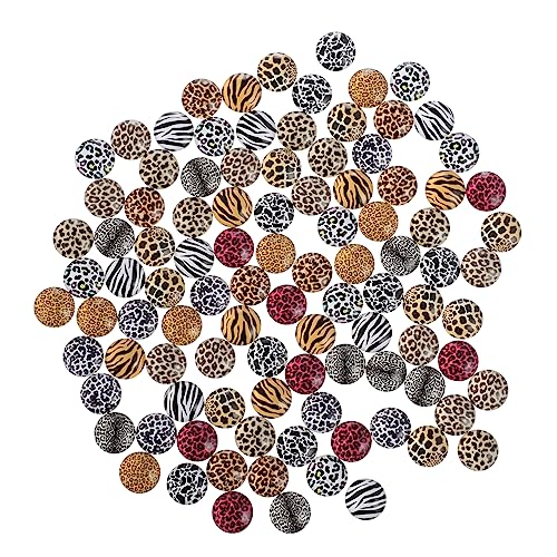 Housoutil 200Stücke DIY Anhänger mit Leopardenmuster Flachrückige Cabochons für Schmuckprojekte Vielseitige Glaspflaster für Armbänder und Ideen von Housoutil
