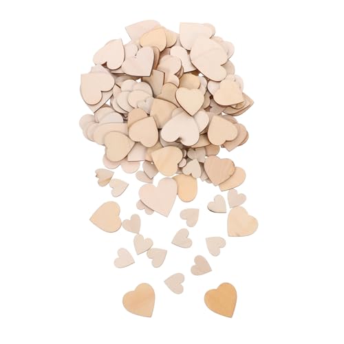 Housoutil 200Stücke Holzherzen Unvollendete Holzherzausschnitte für DIY Bastelprojekte für Valentinstag Dekoration Hochzeit Geburtstagsfeiern und Kunstwerke von Housoutil