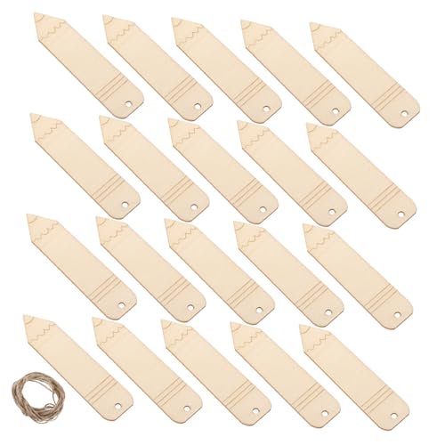 Housoutil 20Stücke Holz Lesezeichen Basteln Unbehandelte DIY Holzschilder Für Kreative Projekte Leere Lesezeichen Aus Holz Gestaltung Und Bastelideen von Housoutil