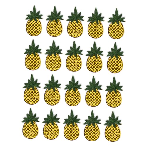 Housoutil 20pcs Ananas Stickflächen Eisen Auf Oder Nähen Auf Dekorativen Flecken Für Kleidungsreparaturen Und Dekoration Rucksäcke Hats Patches Patches von Housoutil