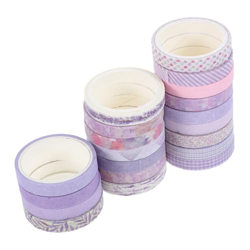 Housoutil 20pcs Niedliche Washi Tape Set Blumenkünste Klebebänder Für Kinder Crafts Scrapbooking Journaling Wickeln Ästhetische Lila Dekorative Washi -bänder von Housoutil
