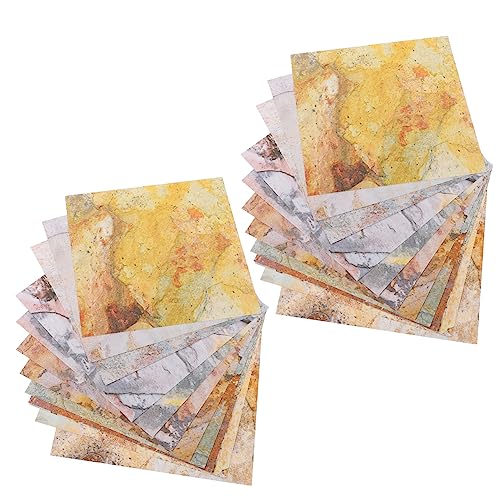 Housoutil 24 Blatt Diy Scrapbook Papier mit Steinmuster Einseitig für Kartenherstellung und Origami Hochwertiges Bastelpapier Vielseitig Einsetzbar für Kreative Projekte von Housoutil