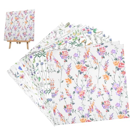 Housoutil 24 Blatt Taschenmaterial Papier Dekorativ Pastell Journaling Schrottbuch Herstellung Zeitschrift Scrapbook-papierblöcke Gemustertes Scrapbook-papier Scrapbooking -vorräte von Housoutil