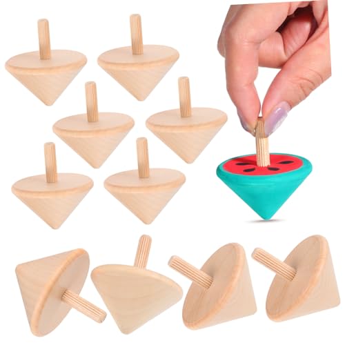 Housoutil 24 Stk. Teiliges Holz zum Bemalen DIY für Jungen Mädchen Kleine Geschenke Fördert Kreativität und Feinmotorik Rotierende Holzspielzeuge von Housoutil
