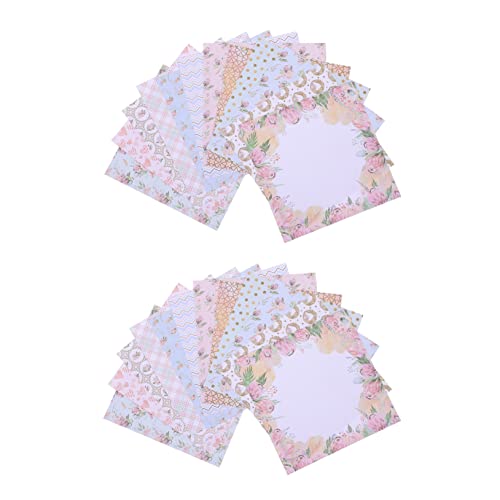 Housoutil 24 Stück Diy Scrapbooking Papier Designs Dekorative Hintergrundpapiere für Journal Handwerk und Kartenherstellung Hochwertiges Bastelmaterial für Projekte von Housoutil
