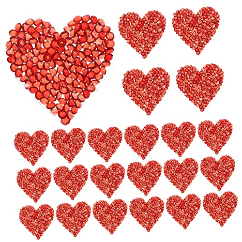 Housoutil 24 Stück Herzförmige Rhinestone Patches für Kleidung Dekorative Aufnäher für Taschen Hüte und DIY Projekte Herz Aufnäher für Schmuck und Reparaturen von Housoutil