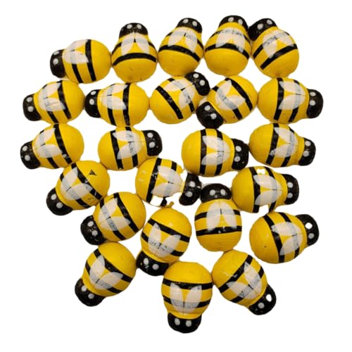 Housoutil 24 Stück Holz Bienen Dekorationen DIY Handwerk Ornamente für Partys Tischdeko Wohn und Küchendekoration Kreative Kleine Bienendekorationen für Jede Feier von Housoutil