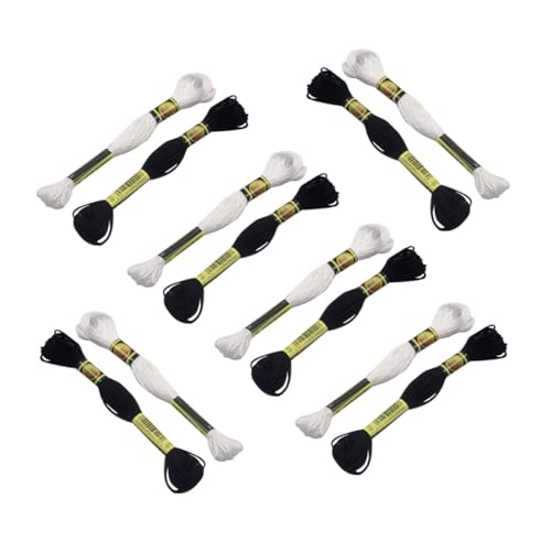 Housoutil 24 Stück Stickgarn Nähgarn Faden vielfältig Weiß Stickerei embroidery thread sewing accessories praktisches Nähset Nähmaterial Strickzubehör für den Haushalt DIY-Thread Polyester von Housoutil