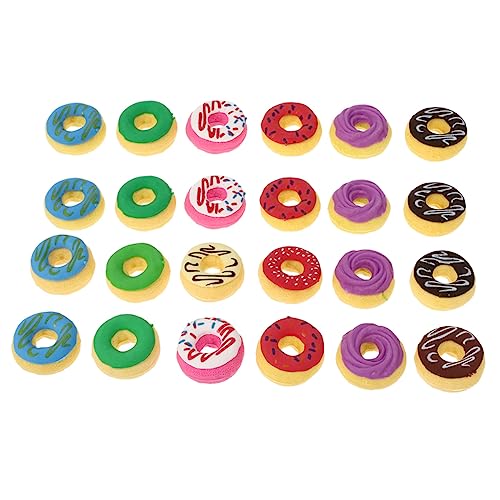 Housoutil 24 Stück Teiliges Donut Radiergummi für Witzige Radiergummis für Mitgebsel für Kindergeburtstage Schulsachen und Kreative Bastelprojekte von Housoutil