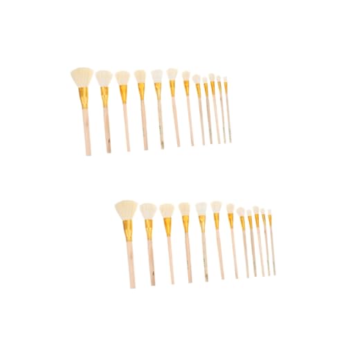 Housoutil 24 Stück Teiliges Set Gilding Pinsel mit Weichem Wollkopf Stencil Pinsel für Vergolden Malerei Lettering und Möbelwachsen Holzgriff Verschiedene Geeignet für Feine Kunst und Housoutil 24 Stück Teiliges Set Gilding Pinsel mit Weichem Wollkopf Stencil Pinsel für Vergolden Malerei Lettering und Möbelwachsen Holzgriff Verschiedene Geeignet für Feine Kunst und von Housoutil