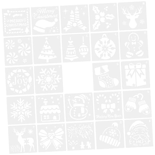 Housoutil 24 Stück Teiliges Weihnachtsmalvorlagen Kreative Durchbrochene Schablonen für Diy Kunstprojekte für Scrapbooking Geschenkkarten und Weihnachtsdekoration Housoutil 24 Stück Teiliges Weihnachtsmalvorlagen Kreative Durchbrochene Schablonen für Diy Kunstprojekte für Scrapbooking Geschenkkarten und Weihnachtsdekoration von Housoutil