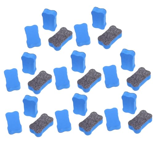 Housoutil 24 Stück Whiteboard-radierer Trockener Radiergummi Trocken Abwischbare Radiergummis Kreide Tafelreiniger Wischer -trockenradierer Whiteboard -radiergummi Blue Eva-filztuch von Housoutil