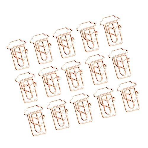 Housoutil 24Stücke Kaffeetassen Förmige Büroklammern Im Modischen Roségold Design Praktische Clips Für Büro Schule Notizbücher von Housoutil
