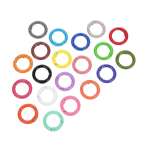 Housoutil 24Stücke Runde Federclips Schlüsselring Karabiner Für DIY Projekte Farben Zufällig Für Taschen Schlüsselanhänger Und Handwerk Zubehör von Housoutil