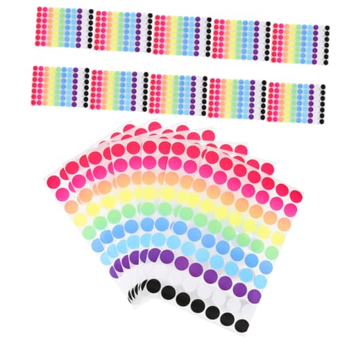 Housoutil 25 Blatt Punktetikett beschriftungsschilder labels pen markers Farbige Sticker etikettenpapier runder Aufkleber farbig rund geformt Klebepunkte kreis aufkleber etiketten Colorful von Housoutil