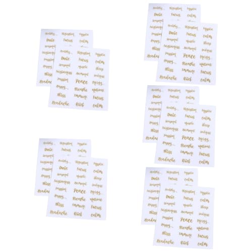 Housoutil 25 Blatt Wasserdichte Selbstklebende Goldene Buchstaben Aufkleber für Ätherische Ölflaschen Langlebige Etiketten zum Organisieren und Kennzeichnen Glatter Oberflächen von Housoutil