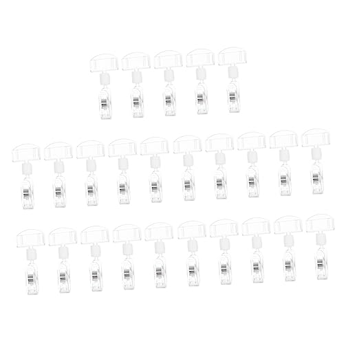 Housoutil 25 Stück Pop-Werbeclip Schilderhalterclips für den Einzelhandel Inhaber Produkt bildregal leuchtenklemmen aktenordner tischdeckenklammern Warenpreisclips Preisschildhalter Acryl von Housoutil