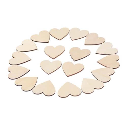 Housoutil 25 Stück Teiliges Holzherzen mit Glatter Oberfläche Beidseitig Geschliffen Natürliche Holzscheiben mit Rinde für DIY Basteln Beschriften Dekoration Hochzeit Geburtstag von Housoutil