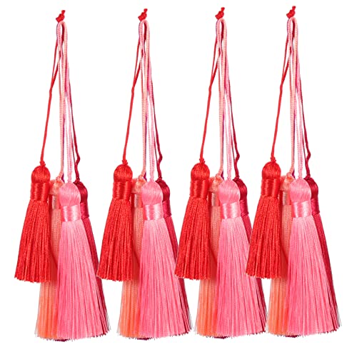 Housoutil 25 Stück kleine quaste selber machen Fächerquaste Schlüsselanhänger Karabinerhaken quasten für lesezeichen quastenborte Quasten zum Basteln geschichtete Quaste Polyester-Filament von Housoutil