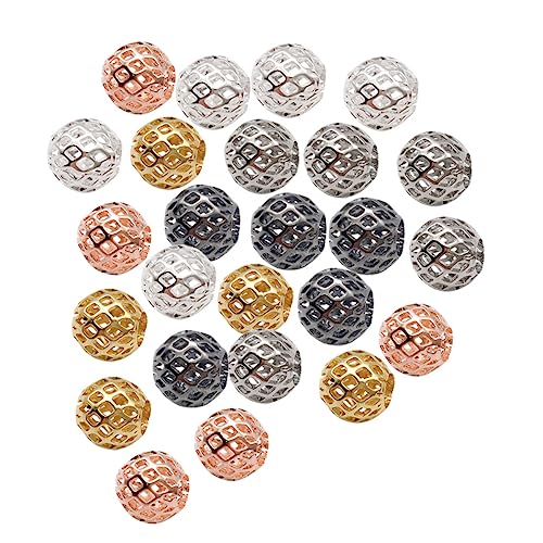 Housoutil 25Stücke Metallperlen DIY Schmuckperlen für Halsketten Ohrringe Armbänder Schlüsselanhänger Roségold von Housoutil