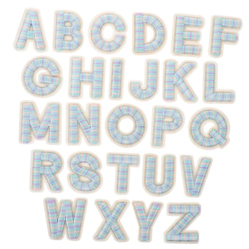 Housoutil 26 Stück Buchstaben-Stoffetikett handmade schmuck sewing accessories DIY Brief Aufnäher für Kleidungsapplikationen Buchstabenflicken aufbügeln gestickte Aufnäher Banner von Housoutil