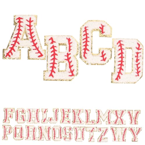 Housoutil 26Stücke Stoffbuchstaben Patches Selbstklebende DIY Flicken für Hüte Kleidung und Taschen Langlebige Chenille Aufnäher zur Dekoration und Reparatur von Housoutil