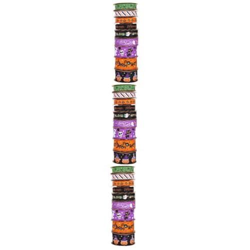 Housoutil 27 Rollen Halloween Geschenkband mit Kürbis Spinne und Skelett Motiven Vielseitige Dekobänder für Geschenkverpackung DIY Basteln Partydeko Drinnen und Draußen Langlebiges Material Housoutil 27 Rollen Halloween Geschenkband mit Kürbis Spinne und Skelett Motiven Vielseitige Dekobänder für Geschenkverpackung DIY Basteln Partydeko Drinnen und Draußen Langlebiges Material von Housoutil
