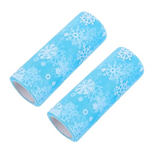 Housoutil 2Rollen Tüll Rolle Glitzerndes Weihnachtsdekoration Eisblau Für DIY Handwerk Tischdekoration Und Weihnachtsbaum Schmuck von Housoutil