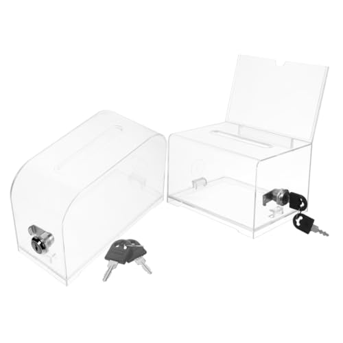 Housoutil 2Sätze Acryl Spendenbox und Stimmzettelbox Kartenbox für Fundraising und Büro Bürokartenhalter für Visitenkarten Hochwertige Aufbewahrungslösung von Housoutil