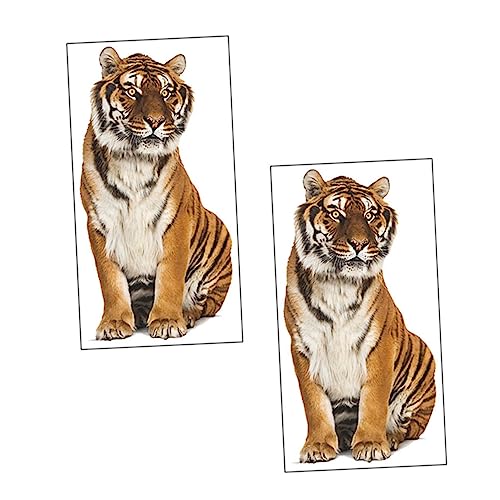 Housoutil 2St Cartoon Tiger Aufkleber Wandtattoos für Kinder Cartoon-Aufkleber für Kinder 3D-Wandaufkleber Wandtattoo wilder Tiger einzigartig geformter Aufkleber Cartoon-Tier-Wandaufkleber von Housoutil