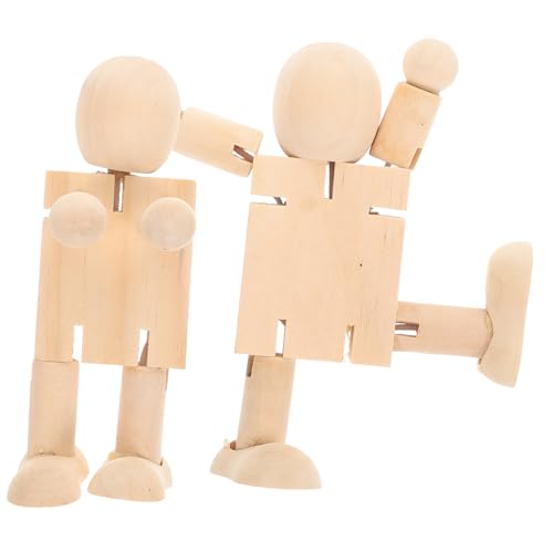 Housoutil 2Stücke DIY Holzfigur Desktop Dekoration Natürlichem Holz Bewegliche Gliederpuppen für für Bastelprojekte und Home Ornament Housoutil 2Stücke DIY Holzfigur Desktop Dekoration Natürlichem Holz Bewegliche Gliederpuppen für für Bastelprojekte und Home Ornament von Housoutil