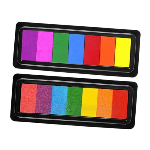 Housoutil 2Stücke DIY Stempelkissen Für Abwaschbare Und Sichere Für Fingerfarben Und Scrapbooking Lebendige Vielseitig Einsetzbar Für Kreative Bastelprojekte von Housoutil
