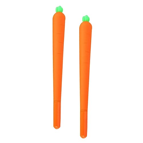 Housoutil 2Stücke Karotten Gel Tintenstift Weicher Silikon Kugelschreiber für Büro und Schule Leicht und Tragbar Nachfüllbar Reibungsloses Schreiben von Housoutil