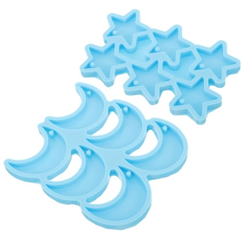 Housoutil 2Stücke Silikonform für Ohrringe Epoxidharz Gießform für DIY Schmuck und Mond Design Wiederverwendbar und Einfach zu Reinigen für Bastelprojekte von Housoutil