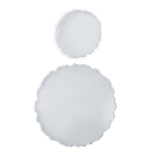 Housoutil 2Stücke Silikonformen Für Epoxidharz DIY Tischdekoration Große Und Kleine Runde Tabletts Vielseitige Silikonformen Für Bastelprojekte Wohnaccessoires von Housoutil